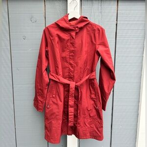 Patagonia Arborist Rain Trench Coat in Rust Red